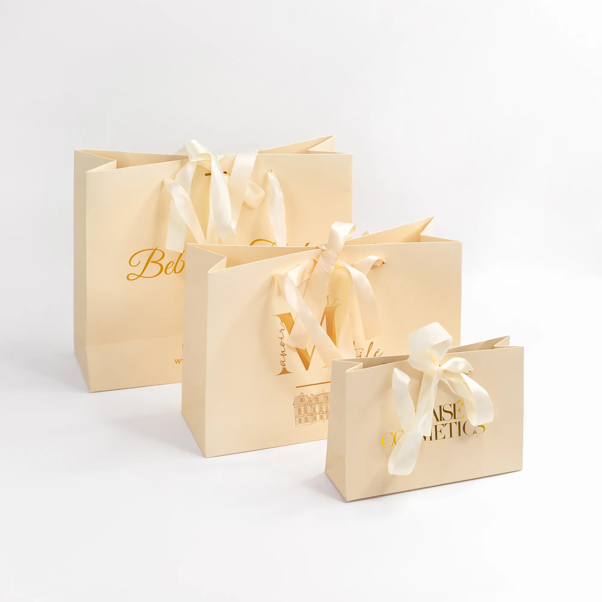 Purple paper shopping bag with custom logo printed