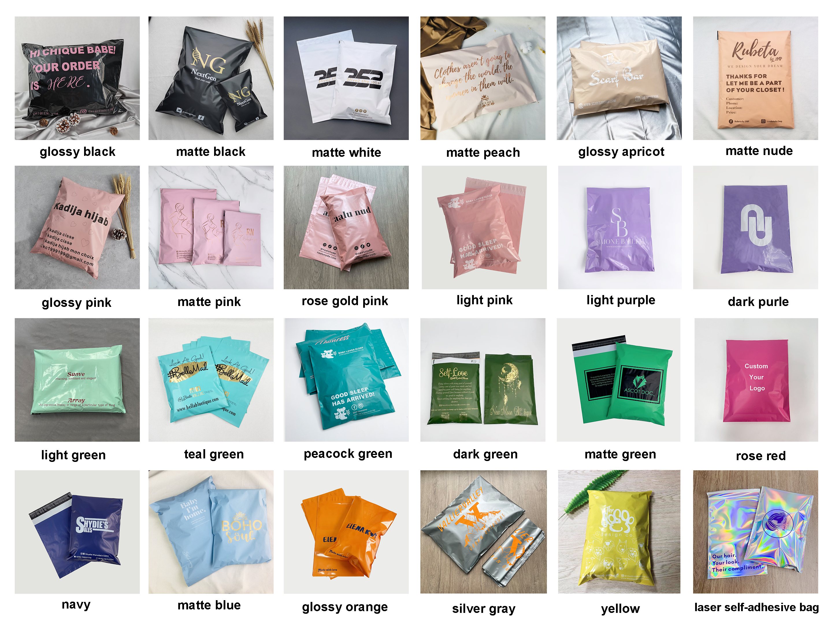 10x13inch Custom logo clothing postage pink mailing bag