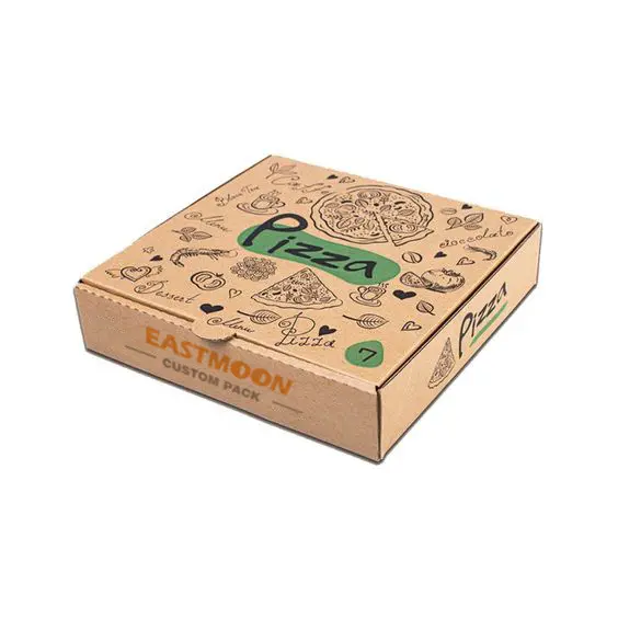Pizza Boxes 10×10 Inches – Kraft Corrugated B-Flute Cardboard Small Pizza Boxes – Pizza box Keeps Pizza Fresh (Pack of 10) Featured Image