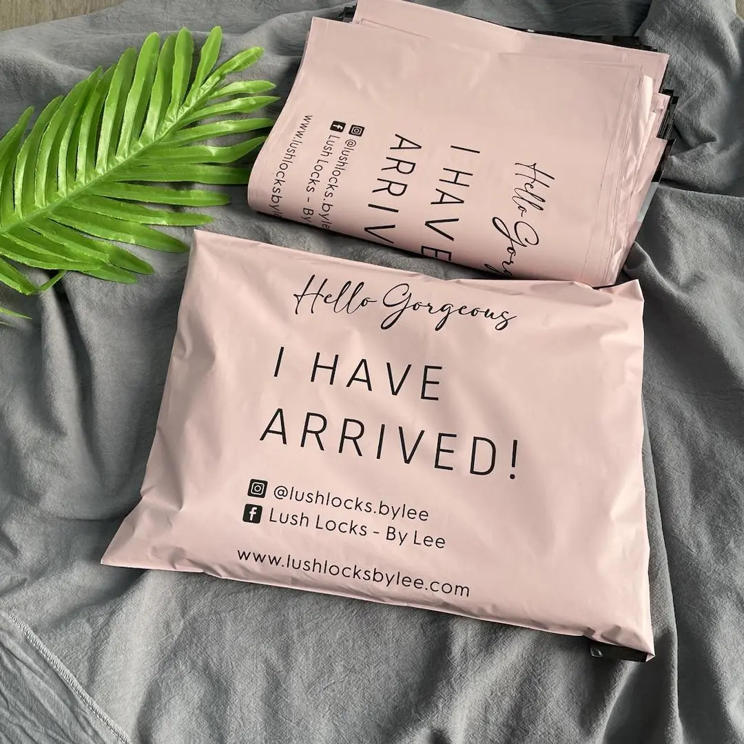 10x13inch Custom logo clothing postage pink mailing bag
