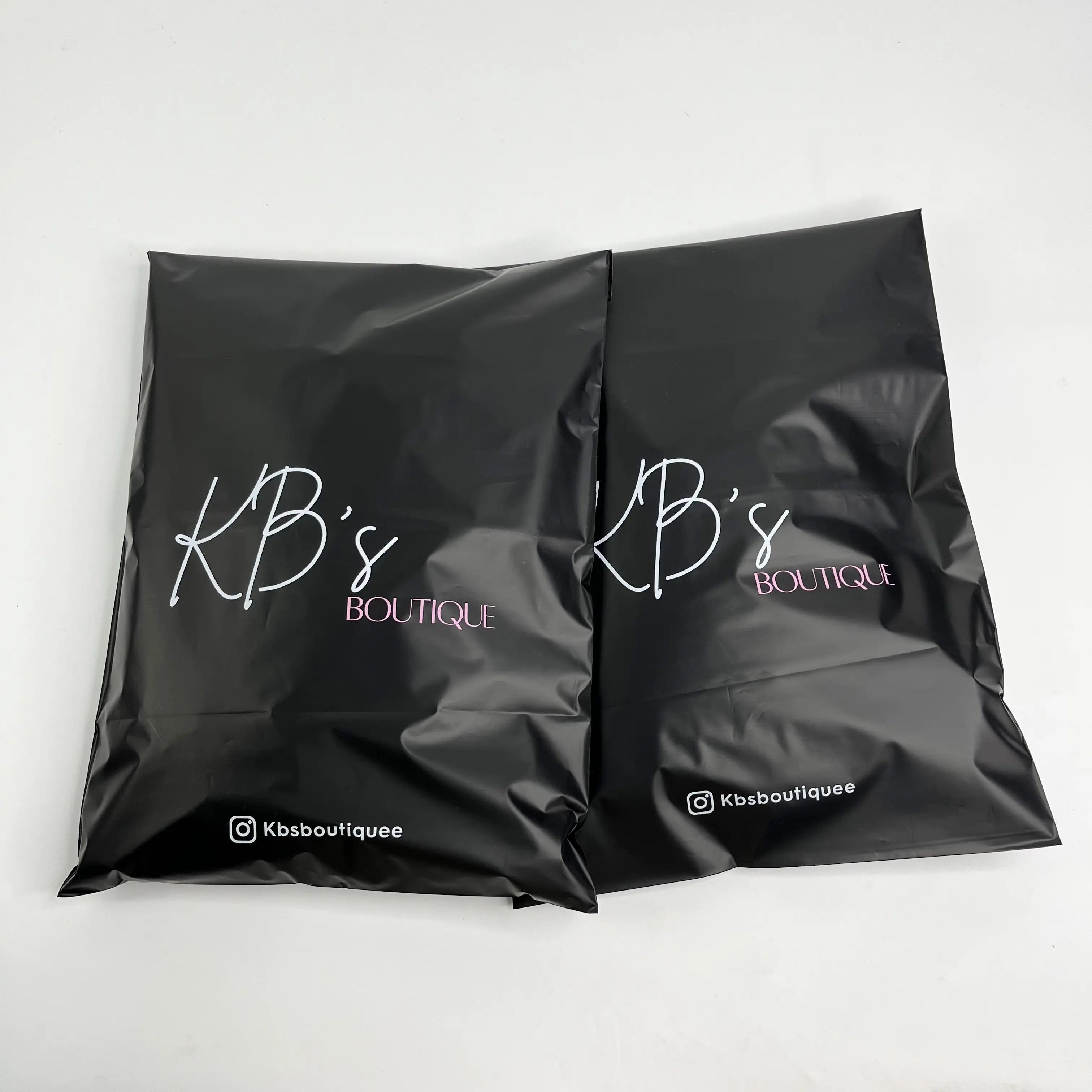 12x16inch Custom logo black shipping bag for online business