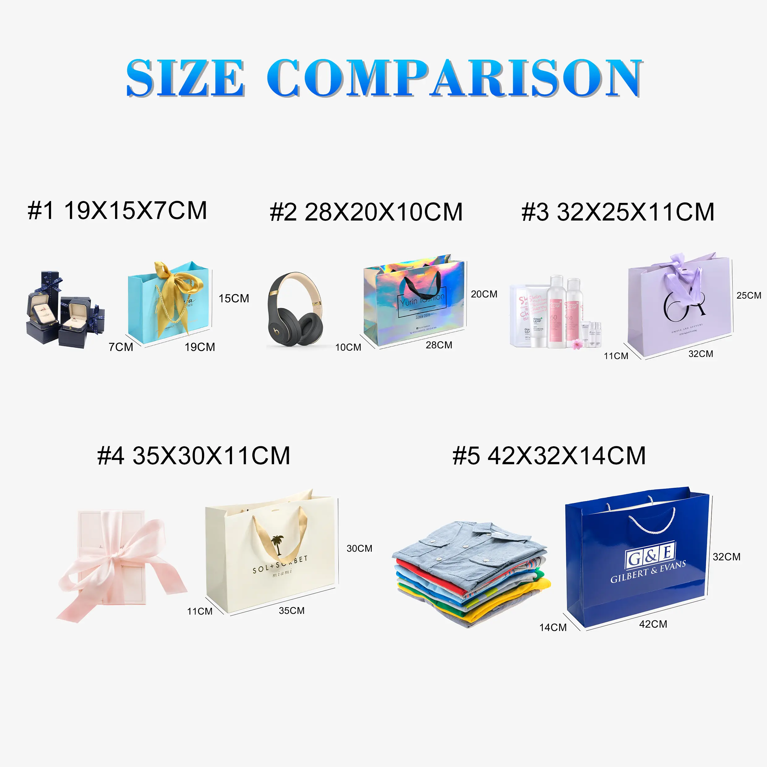 Luxury custom laser logo shopping gift bag
